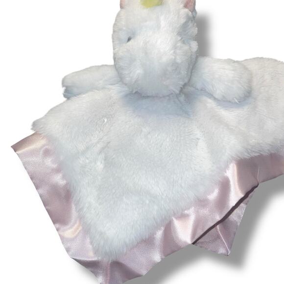Cloud Island 14" Unicorn Lovey Security Blanket Plush Baby Satin Pink Soother - Picture 5 of 13